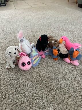 TY Assorted Pink & Multicolor Small Plush Pets 10 cuties